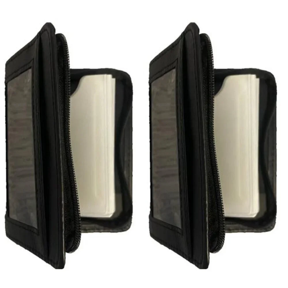 2 PACK Lock Wallet Protection Amazing Slim Leather RFID Card Wallet ID Holder